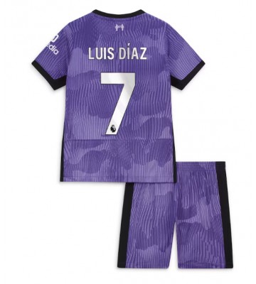 Liverpool Luis Diaz #7 Tercera Equipación Niños 2023-24 Manga Corta (+ Pantalones cortos)